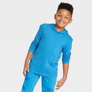 Boys' Solid Hooded Shirt Cat & Jack Blue Medium